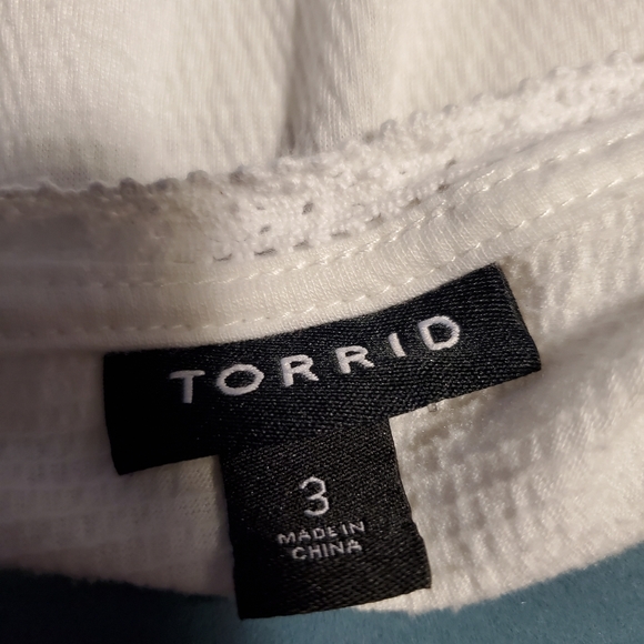 TORRID IVORY CREPE EMBROIDERED TEE SQUARE - Picture 4 of 4
